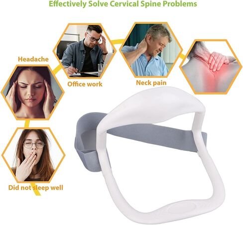 Neck Support, Adjustable Neck Brace for Aligning Neck, Spine Decompressed, Cervical Neck Traction Device, Shaping Cervical Collar for Women, Conducive to Correct Forward Head Posture(White) in Saudi Arabia