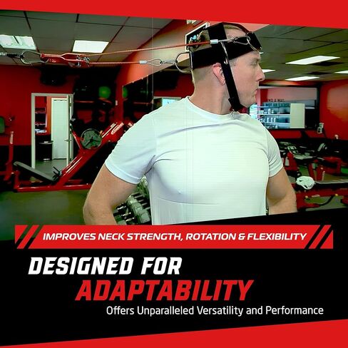 MMB Pro Series, Neck Muscle Trainer Kit, Functional Trainer & Neck Weight Lifting, Heavy-Duty Head Harness Weight Belt with Chain, Neck Builder, Resistance Band & Door Anchor, Neck in Saudi Arabia