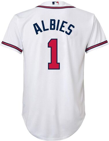 Outerstuff Ozzie Albies Atlanta Braves MLB Kids Youth 8-20 قميص لاعب منزلي أبيض in Saudi Arabia
