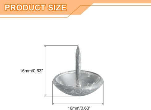uxcell Upholstery Tacks Nail Pins Furniture, 100Pcs 16x16mm Thumb Tack Pins Assortment Kit Carbon Steel for Home Sofa DIY Decorative Nail Heads Nails, Floral Silver in Saudi Arabia
