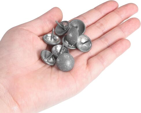 uxcell Upholstery Tacks Nail Pins Furniture, 100Pcs 16x16mm Thumb Tack Pins Assortment Kit Carbon Steel for Home Sofa DIY Decorative Nail Heads Nails, Floral Silver in Saudi Arabia