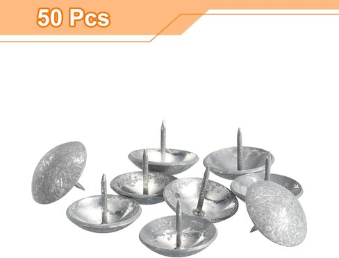 uxcell Upholstery Tacks Nail Pins Furniture, 100Pcs 16x16mm Thumb Tack Pins Assortment Kit Carbon Steel for Home Sofa DIY Decorative Nail Heads Nails, Floral Silver in Saudi Arabia