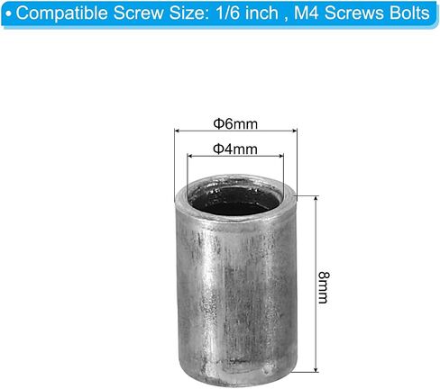 PATIKIL M4 Steel Spacers, 24 Pcs Metal Spacers Steel 4mm ID x 8mm OD x 10mm L Carbon Steel Spacer Screw Standoff Round for 1/6in or M4 Screw Bolts in Saudi Arabia
