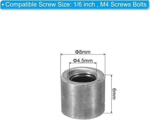 PATIKIL M4 Steel Spacers, 24 Pcs Metal Spacers Steel 4mm ID x 8mm OD x 10mm L Carbon Steel Spacer Screw Standoff Round for 1/6in or M4 Screw Bolts in Saudi Arabia