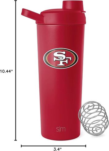 Simple Modern Officially Licensed NFL Green Bay Packers Stainless Steel Shaker Bottle with Ball 24oz | Metal Insulated Cup for Protein Mixes Shakes Pre Workout | Rally Collection | Green Bay Packers in Saudi Arabia