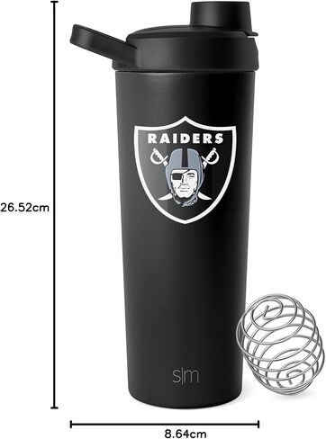 Simple Modern Officially Licensed NFL Green Bay Packers Stainless Steel Shaker Bottle with Ball 24oz | Metal Insulated Cup for Protein Mixes Shakes Pre Workout | Rally Collection | Green Bay Packers in Kuwait