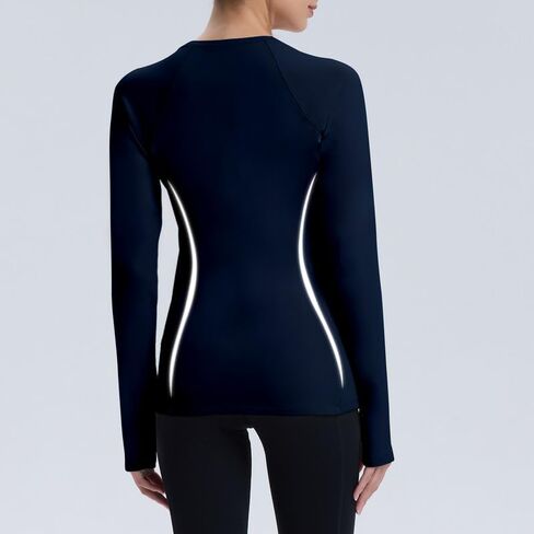Women Thermal Shirts Long Sleeve Running Workout Tops Cold Weather Gear Fleece Base Layer Zipper Pockets in Saudi Arabia