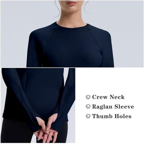 Women Thermal Shirts Long Sleeve Running Workout Tops Cold Weather Gear Fleece Base Layer Zipper Pockets in Saudi Arabia