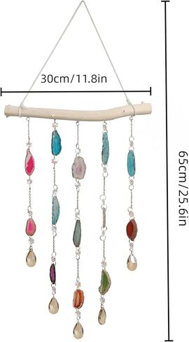 Natural Crystal Gemstone Round Ball Home Decor for Living Room Bedroom Kitchen Wall Hanging Ornament (A) (2 Layers Crystals) in Saudi Arabia