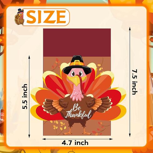 Thanksgiving Cutlery Holder Set 24PCS Thanksgiving Table Decor Set Thanksgiving Table Setting Decorations Thanksgiving Turkey Utensil Décor for Thanksgiving Autumn Fall Harvest Party Table Decoration in Saudi Arabia