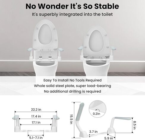 Toilet Safety Rails for Elderly (520 lbs), Handicap Toilet Rails with Foldable Handles, Toilet Assist Rails, Toilet Rails for Seniors, Heavy Duty Toilet Safety Frames Rails for Halloween in Kuwait