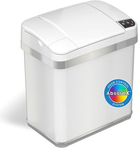 iTouchless SoftStep 3 Gallon Small Slim Bathroom Step Trash Can with AbsorbX Odor Filter & Removable Inner Bucket, Pedal Stainless Steel Garbage Bin for Bathroom, Bedroom, and Business Office Cubicle in Saudi Arabia