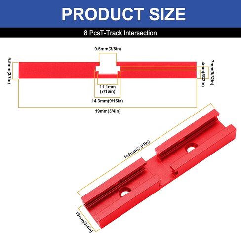 16Pcs T-Track Intersection for Woodworking with Screws, Double-Cut Jig Profile Universal T-Tracks Green in Saudi Arabia