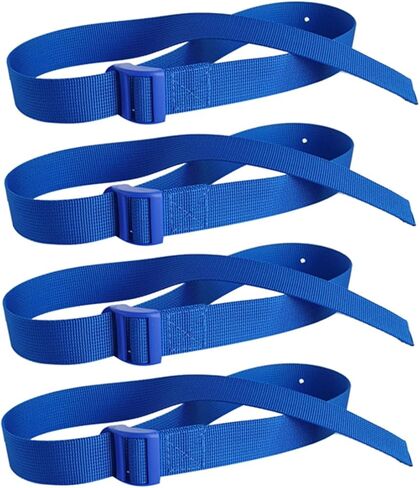 4 قطع من أشرطة القدم البديلة لآلة التجديف الزرقاء، أشرطة قدم قابلة للتعديل متعددة الوظائف، حزام ثابت للقدم لدراجة التمرين in Kuwait