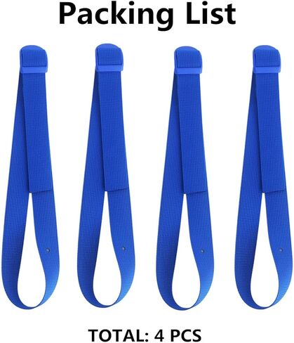 4 قطع من أشرطة القدم البديلة لآلة التجديف الزرقاء، أشرطة قدم قابلة للتعديل متعددة الوظائف، حزام ثابت للقدم لدراجة التمرين in Kuwait