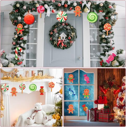 FLYAB 38 قطعة من زخارف عيد الميلاد الملونة لعيد الميلاد كاندي لاند والنعناع وديكورات عصي الحلوى لعيد الميلاد ولوحة الإعلانات الجدارية والفصول الدراسية وديكورات حفلات عيد الميلاد كاندي لاند in Kuwait