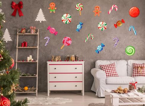FLYAB 38 قطعة من زخارف عيد الميلاد الملونة لعيد الميلاد كاندي لاند والنعناع وديكورات عصي الحلوى لعيد الميلاد ولوحة الإعلانات الجدارية والفصول الدراسية وديكورات حفلات عيد الميلاد كاندي لاند in Kuwait