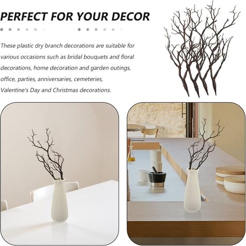 16 pcs Antler Shaped Tree Branches Decorative Plant Twigs Dried Antlers Stems Wedding Christmas Halloween Home Decor Party Supplies in Saudi Arabia