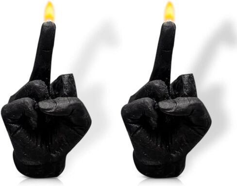 Finger Scented Candle | 2 Pcs Hand-Shaped Soy Wax Long Lasting Candles | Cool & Funky Aesthetic Danish Room Decor | Trendy Aromatherapy Hand Gesture Rosemary Fragrance Decorations Gift (Black in Saudi Arabia