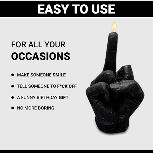 Finger Scented Candle | 2 Pcs Hand-Shaped Soy Wax Long Lasting Candles | Cool & Funky Aesthetic Danish Room Decor | Trendy Aromatherapy Hand Gesture Rosemary Fragrance Decorations Gift (Black in Saudi Arabia