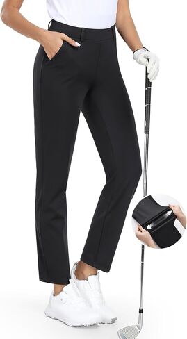 IUGA Stretchy Womens Golf Pants 7/8 Ankle Pull On Work Pants Athletic Business Casual Travel Dress Pants with Pockets Petite in Saudi Arabia