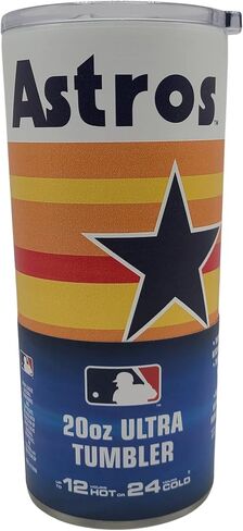 العلامات التجارية Boelter مرخصة MLB خمر شعار الفولاذ المقاوم للصدأ جدار مزدوج فراغ معزول الترا 20 أوقية بهلوان السفر (هيوستن أستروس) in Saudi Arabia