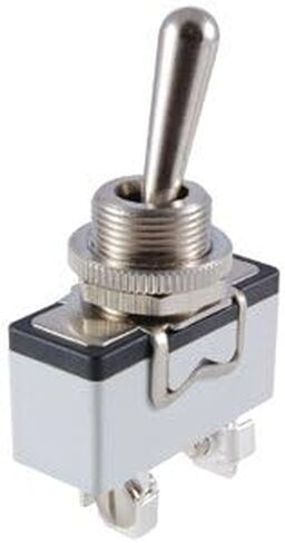 NTE Electronics 54-371 مفتاح تبديل بمقبض الخفاش، دائرة SP3T، عملية التشغيل، مشغل لوحة النحاس/النيكل، أطراف لولبية، 15 أمبير، 125 فولت in Kuwait