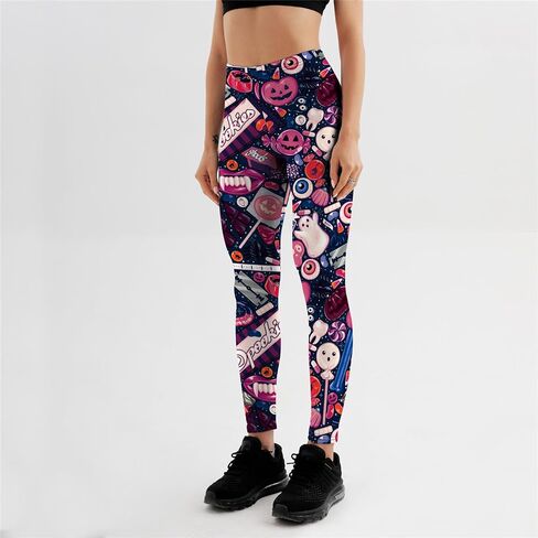 Halloween High Waisted Leggings for Women Fitness Yoga Pants Tummy Control Cycling Workout Gym in Kuwait