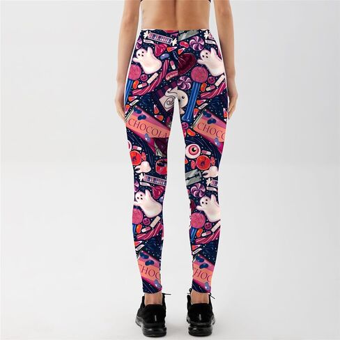 Halloween High Waisted Leggings for Women Fitness Yoga Pants Tummy Control Cycling Workout Gym in Kuwait