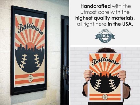 Baltimore Orioles Vintage Baseball Poster (12x18) Vintage Sports Decor Unframed Wall Art Print Poster Home Decor Premium baseball bedroom decor man cave decor baseball poster vintage sport decor in Saudi Arabia