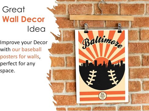 Baltimore Orioles Vintage Baseball Poster (12x18) Vintage Sports Decor Unframed Wall Art Print Poster Home Decor Premium baseball bedroom decor man cave decor baseball poster vintage sport decor in Saudi Arabia