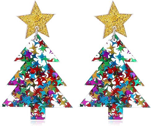 Red Crystal Bell Christmas Hat Earrings Santa Claus Christmas Tree Dangle Earrings Asymmetric Elk Santa Hat Butterfly Bell Christmas Earrings Rhinestone Christmas Stud Earrings for Women Teen Girls in Kuwait