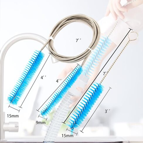 Tube Cleaning Brush and Handy Brush, Hose Cleaning Brush, Brush Diameter 15mm 19mm - Suitable for Cleaning 7 Feet Tubing and Most Hose Type in Kuwait