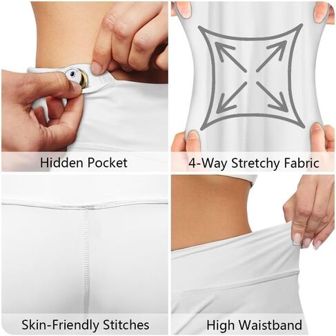 Dreaweet High Waist Biker Shorts for Women with Pockets 10" Soft Stretch Yoga Athletic Running Workout Shorts in Saudi Arabia