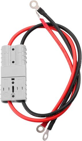 كابل رافعة شوكية كهربائية ببطارية 35 أمبير 10Awg بطول 0.82 قدم مع موصل سريع ومحطة من النوع O للعربات والسيارات السياحية والبطاريات والمحركات والجرارات (رمادي) in Saudi Arabia