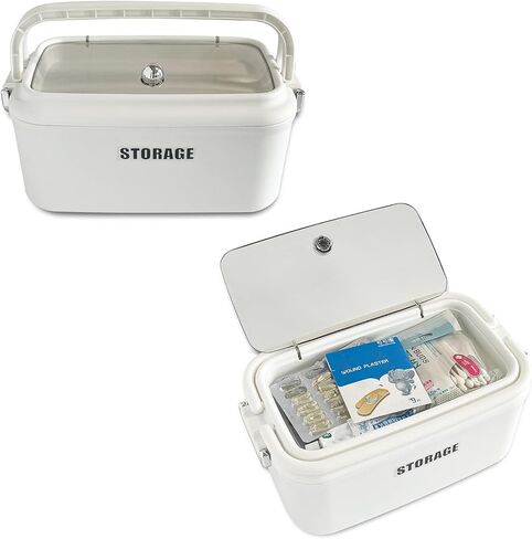 FABROK 2 Layers Plastic First Aid Box with Portable Handle, Emergency Supplies Organizer with Lid, Plastic Storage Box for Sewing Kit Tool Crafts Organizing(1 Pack) in Saudi Arabia