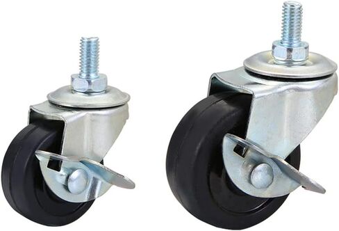 عجلات قدم، 3 بوصات (M12*25) مطاطية، نوع ثقيل، عجلة قدم صناعية بقضيب ملولب، عجلة دوارة معدنية بقفل، أثاث، عربة تسوق (4 مجموعات) in Saudi Arabia