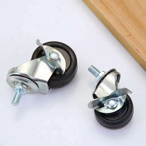 عجلات قدم، 3 بوصات (M12*25) مطاطية، نوع ثقيل، عجلة قدم صناعية بقضيب ملولب، عجلة دوارة معدنية بقفل، أثاث، عربة تسوق (4 مجموعات) in Saudi Arabia