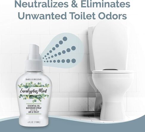 SMELLS BEGONE 4 oz Essential Oil Air Freshener Bathroom Spray - Eliminates Bathroom & Toilet Odors - Made with Essential Oils - Eucalyptus Mint Scent in Saudi Arabia