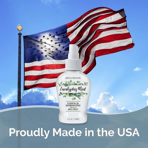 SMELLS BEGONE 4 oz Essential Oil Air Freshener Bathroom Spray - Eliminates Bathroom & Toilet Odors - Made with Essential Oils - Eucalyptus Mint Scent in Saudi Arabia