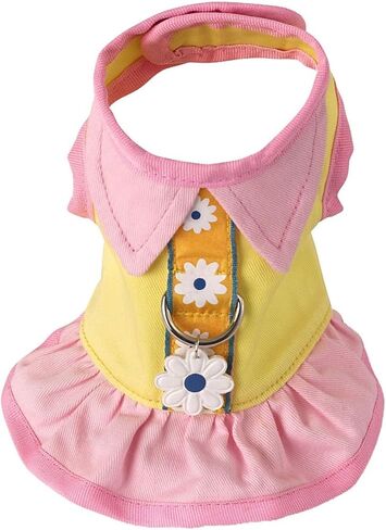 Doggles Dog Harness Dress, Yellow, Teacup in Kuwait
