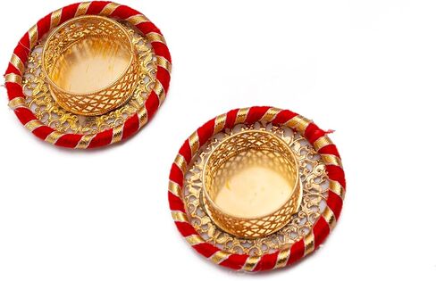 مجموعة من 2 ديكور ديوالي دياس T ضوء Tealight حامل شموع نذرية بدون شمع أضواء مصباح ديوالي الهدايا والديكورات ديكور احتفالي Deepawali Puja لهجات ديكور المنزل الاحتفالية in Kuwait