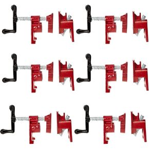 Pipe Clamps 3/4" Pipe Clamps for Woodworking Heavy Duty pipe clamp with Unique Foot Design Cast Iron Pipe Clamps for Woodworking Wood Clamps for Carpentry and DIY Jobs (6 Pack, 3/4")