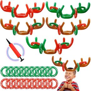 Inflatable Reindeer Antlers Ring Toss Game, Ring Toss Games for Boys Girls Adults Family Indoor Outdoor Carnival Xmas Games
