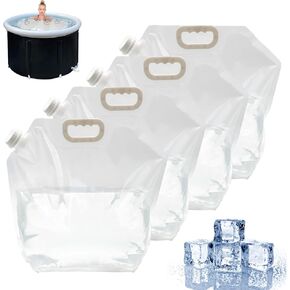 4 Pack Ice Bath Bags, 10L Large Capacity Bathtub Freezer Water Bagb, Portable Ice Barrel Cold Therapy for Athletes, Ice Baths at Home(Clear)