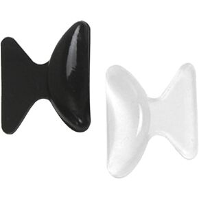 18 Pairs Butterfly Eyeglasses Nose Pads, 2.5mm Transparent Non-Slip Silicone Stick on Nose Pads (US-BTFNP-BLCL)