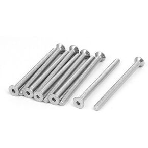 uxcell M5x80mm 304 Stainless Steel Flat Head Hex Socket Screws Fastener DIN7991 10pcs