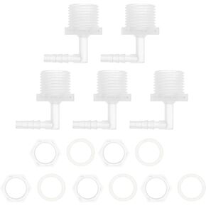 خرطوم بلاستيكي وصلة بارب 3/16 بوصة معرف خرطوم G1/2 ذكر NPT موصل بارب الكوع PP 1 Set