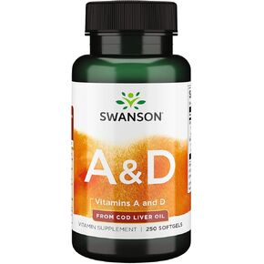Swanson Vitamin A & D Skin Eye Immune System Health 250 Sgels