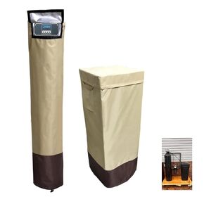 CHENGNAN Water Softener Cover for Outside Units,Filter Tank Cover(14D×64''H)Brine Tank Cover(16D×44''H),Water Softener Cover Outdoor,All-Weather Protection,Cover for Water Softener Outside,Beige&Tan